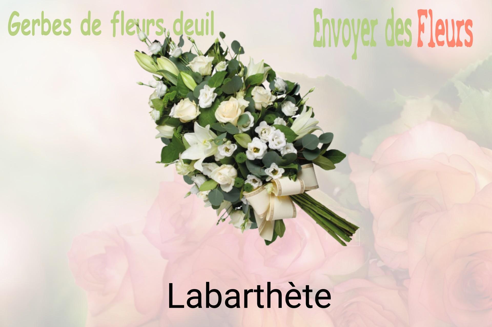 Gerbe de fleurs de deuil livrée à Labarthète